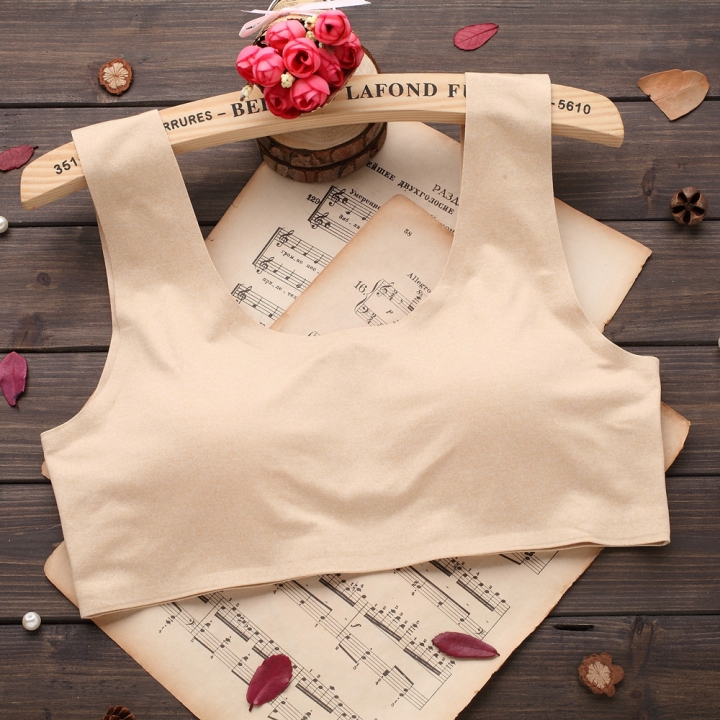 Ice silk One Piece Seamless Wrapped Chest Anti-lighting Bra Sweat Absorption  Beauty Back Underwear
