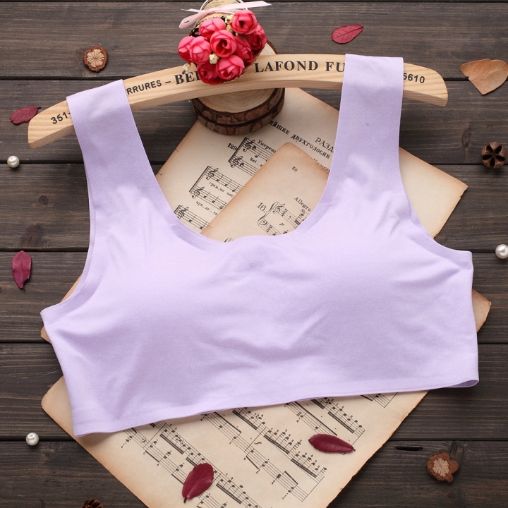 Ice silk One Piece Seamless Wrapped Chest Anti-lighting Bra Sweat Absorption  Beauty Back Underwear