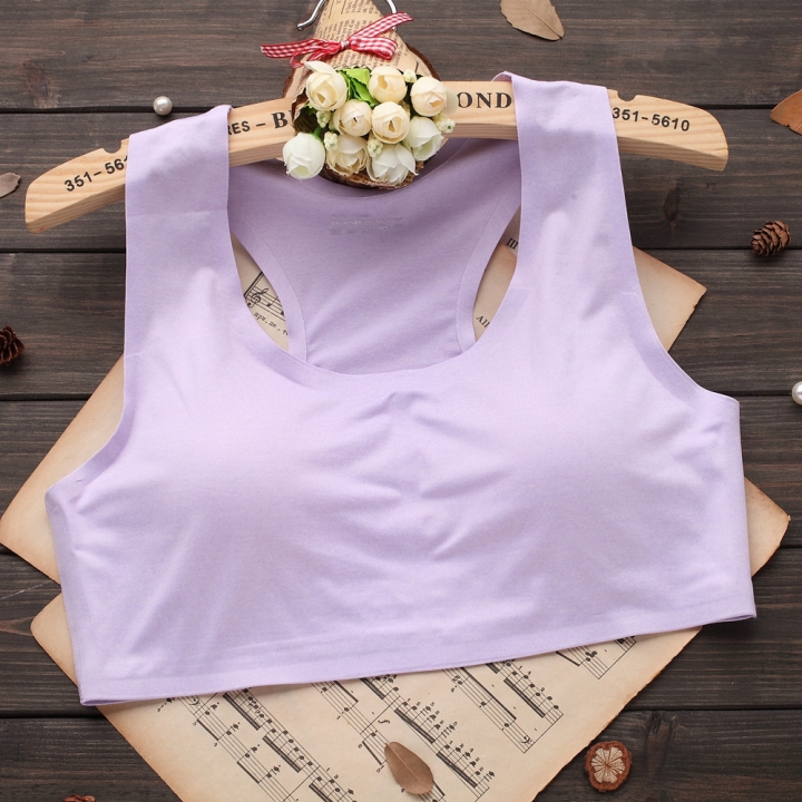 Ice silk One Piece Seamless Wrapped Chest Anti-lighting Bra Sweat Absorption  Beauty Back Underwear