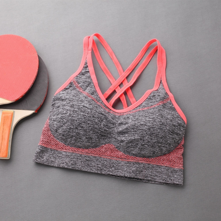 Ms Shockproof Fitness Run No Rims Vest With Chest Pad Breathable Yoga Movement Bra