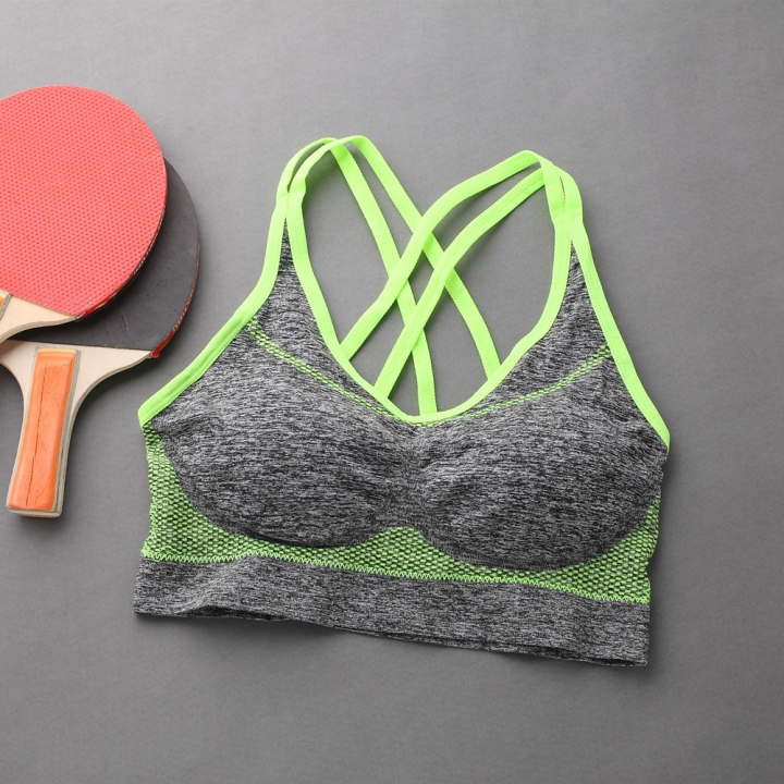 Ms Shockproof Fitness Run No Rims Vest With Chest Pad Breathable Yoga Movement Bra
