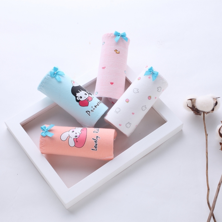 Ms Lovely Rabbit Underwear Cotton Printing Middle Waist Breathable Girl Cotton Hips Underwear