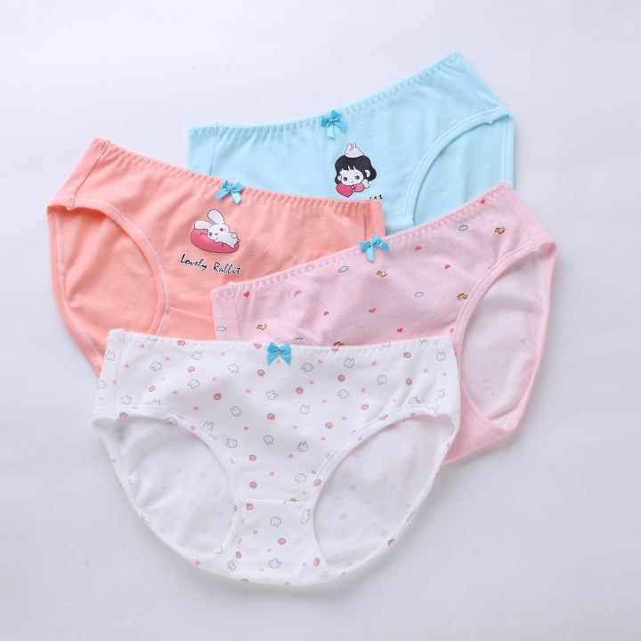 Ms Lovely Rabbit Underwear Cotton Printing Middle Waist Breathable Girl Cotton Hips Underwear