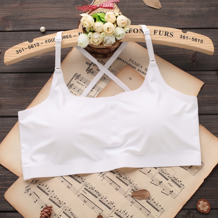 One Piece Bra Sexy Behind Hollow No Trace Wrapped Chest Ice Silk Beauty Back Seamless Wrapped Chest