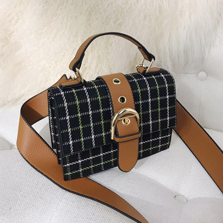 Ms Shoulder Diagonal Handbag Fashion Trend Simple Wild Lattice Small Party Package