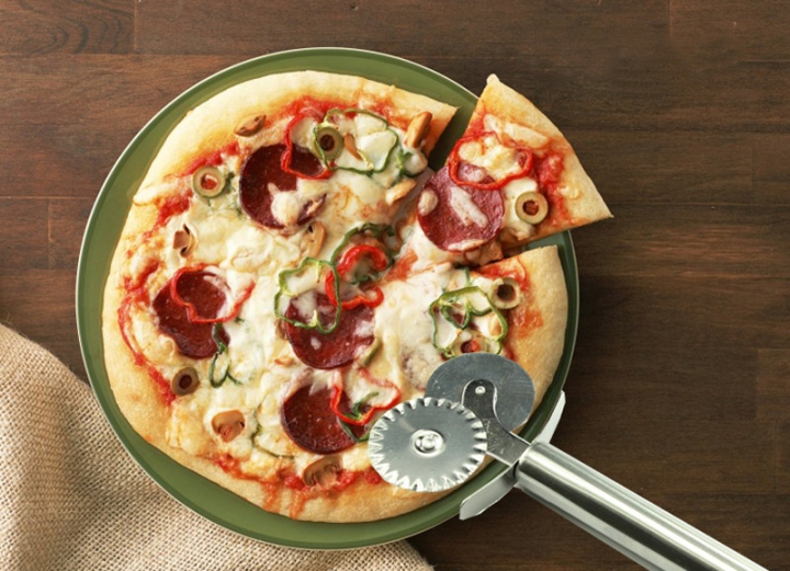 DIY Baking Tools Double Head Slicing Knife Stainless Steel Double Wheel Pizza Knife Kitchen Restaurant Supplies