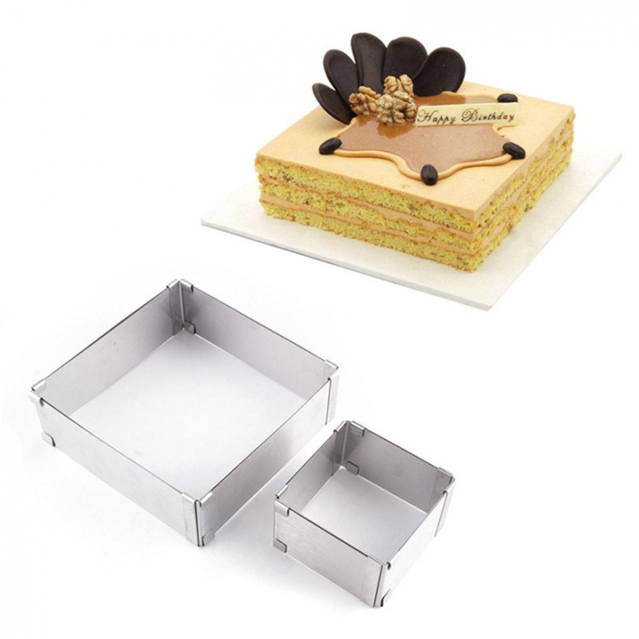 Baking Tool Stainless Steel Adjustable Adjustable Rectangle Cake Mould
