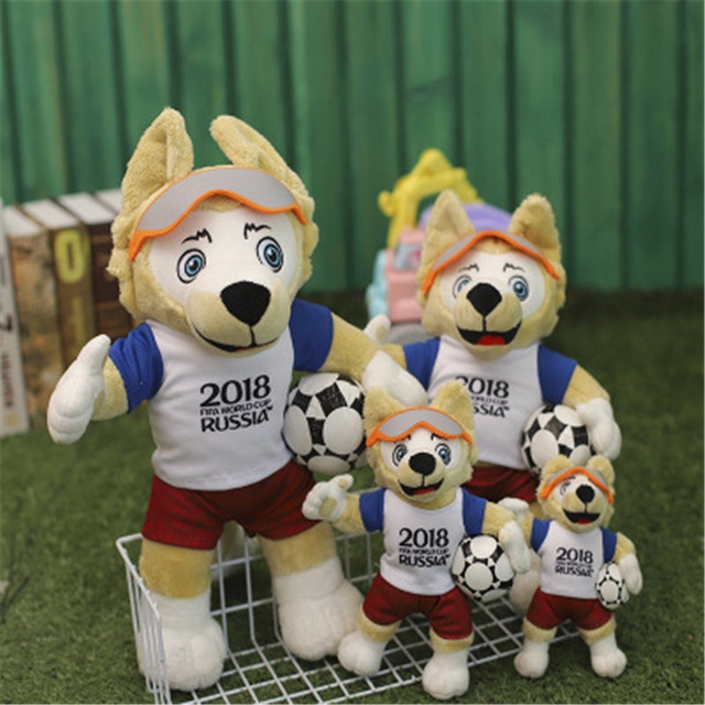 2018 World Cup Mascot is The Wolf Soft Plush Toys licensed Football Fan Football Gift
