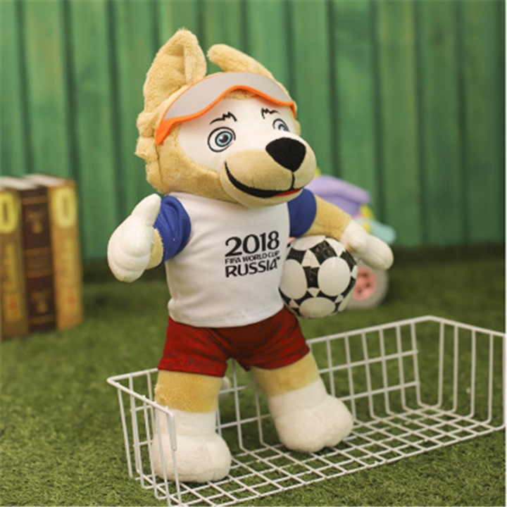 2018 World Cup Mascot is The Wolf Soft Plush Toys licensed Football Fan Football Gift