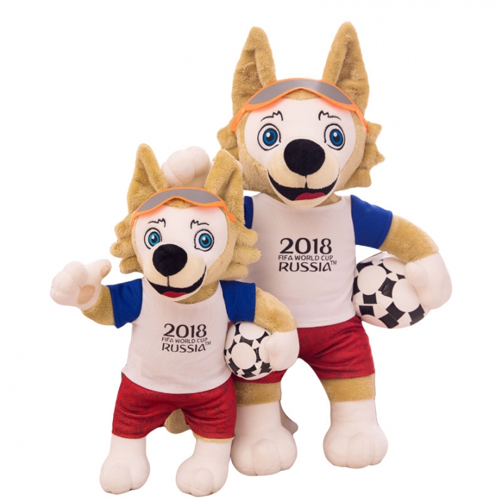 2018 World Cup Mascot is The Wolf Soft Plush Toys licensed Football Fan Football Gift