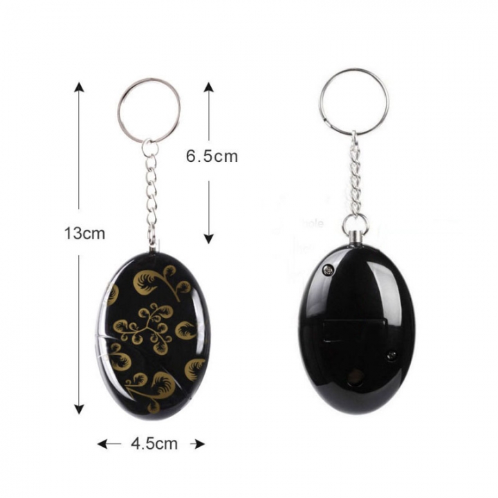 Gold And Silver Printing Alarm Woman Self-defense Anti-wolf Alarm Keychain Anti-wolf Device