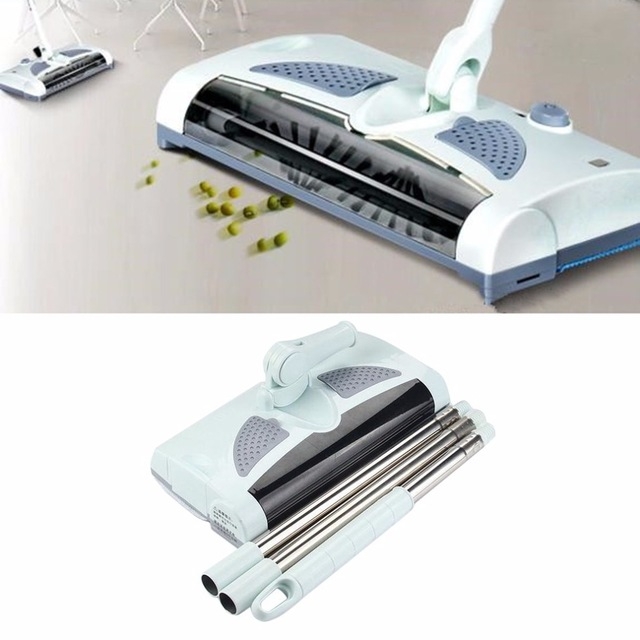 Electric Wireless Sweeper Manual Hand Push Sweeping Broom 360 Degree Rotation Flexible Cleaner