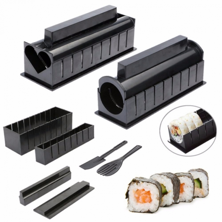 11 PCS DIY Sushi Roll Maker Rice Mold Kitchen Household Sushi Making Kits Japanese Cooking