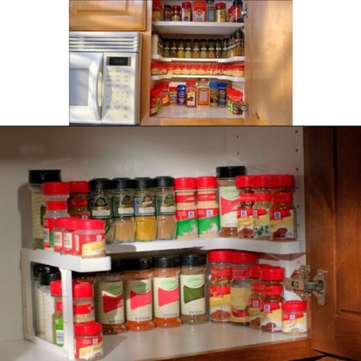 Pantry Pan Pot Organizer Kitchen Stackable Shelving Spice Rack Spicy Shelf and Stackable Storage
