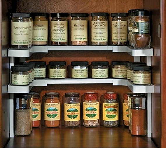 Pantry Pan Pot Organizer Kitchen Stackable Shelving Spice Rack Spicy Shelf and Stackable Storage