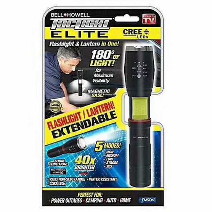 Bell+howell taclight elite light LED flashlight 40X retractable flashlight