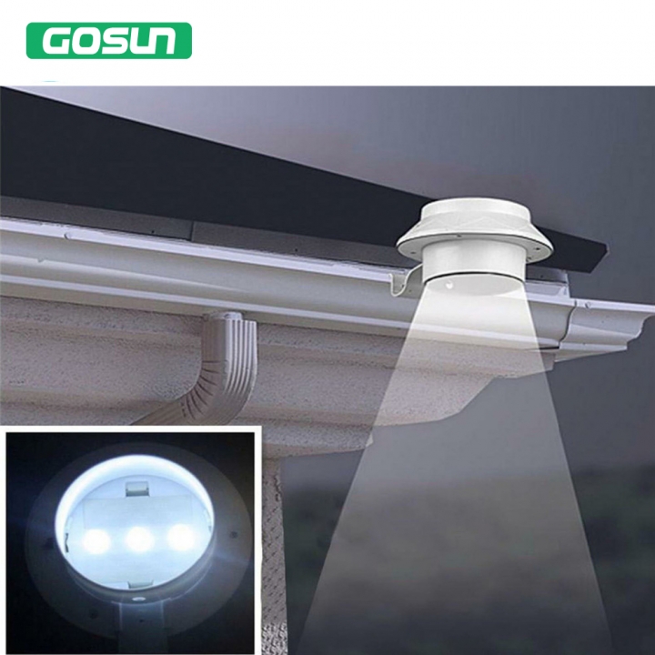 led light sensor control Solar Powered Fence Gutter Solar Lights Outdoor Security Solar Lamps