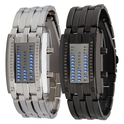 Waterproof led Tungsten Steel table trend Fashion Men and Women Student Cool alloy Digital Watch
