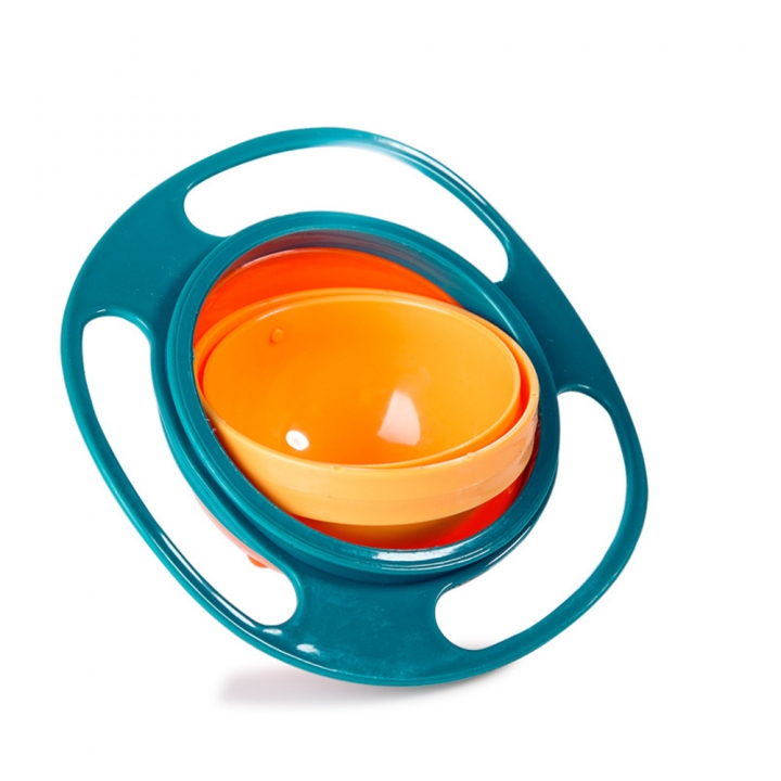 Children Rotary Balance Bowl Novelty Gyro Umbrella Bowl 360 Rotate Spill-Proof Bowl