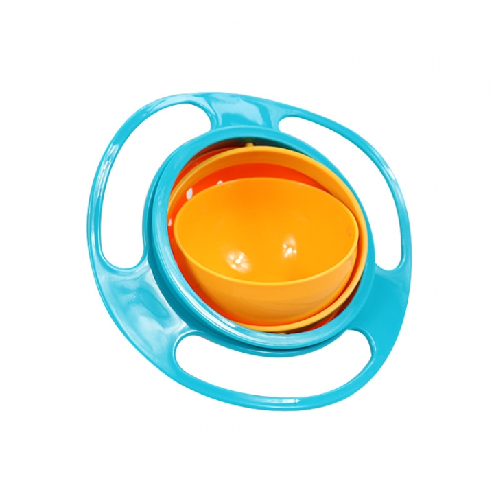 Children Rotary Balance Bowl Novelty Gyro Umbrella Bowl 360 Rotate Spill-Proof Bowl
