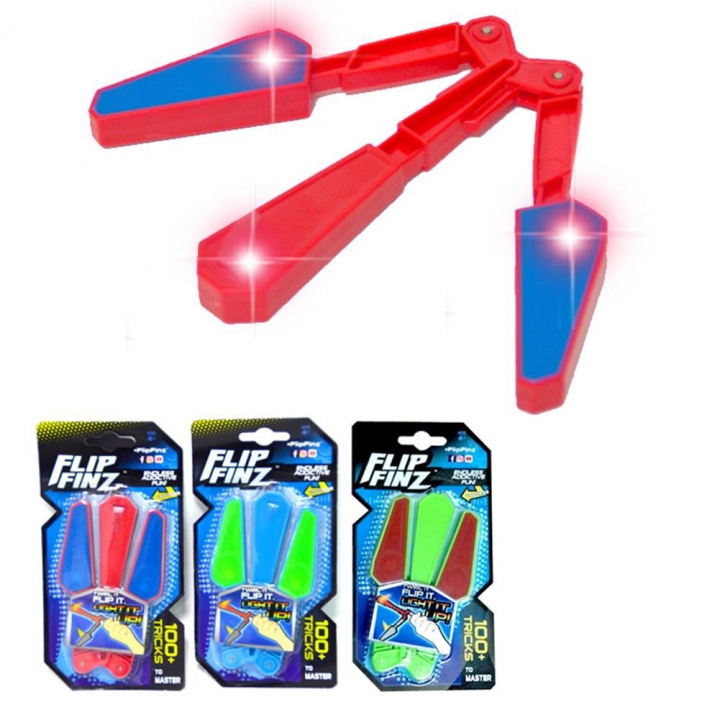 Plastic Rotating Flail Flip Finz Finger Tip Flipping Butterfly Knife with Light Relieve Toy