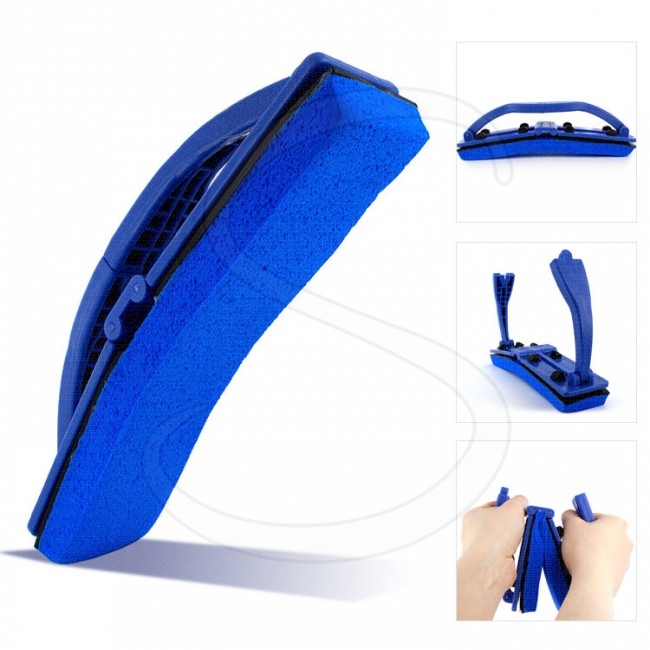 New Folded Ideas Sponge Blue Sponge Flexi Brush with Handle for Window, Desk and Kitchen