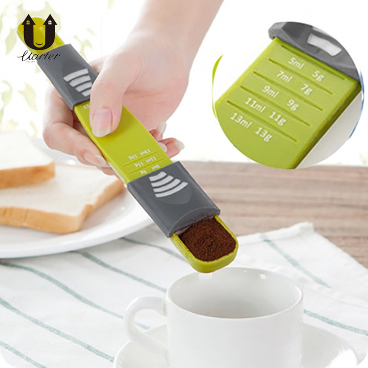 Double Heads Measuring Spoon kitchen Adjustable Scale For Sugar Flour coffee Seasoning