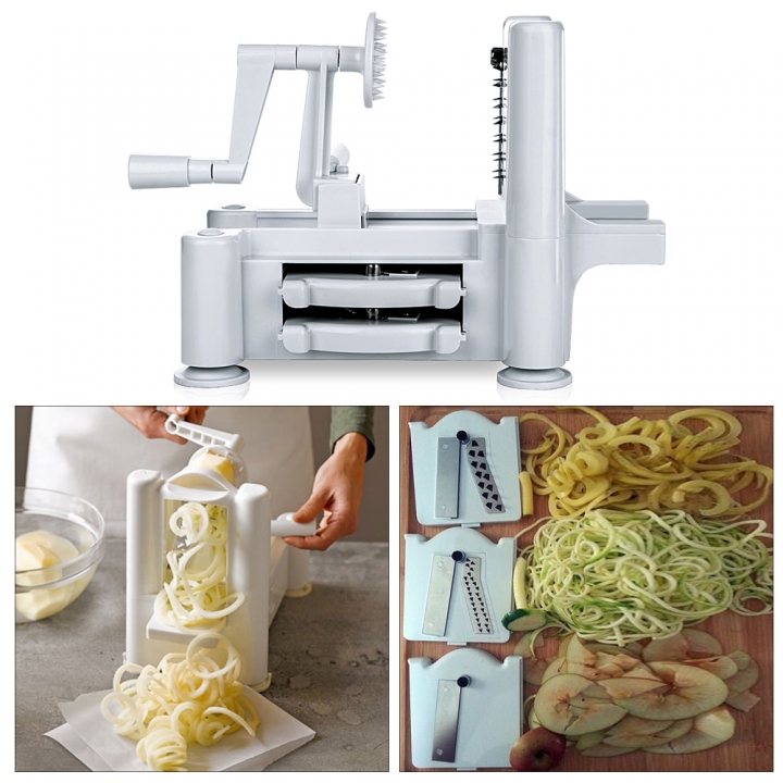 3 In 1  Spiral Vegetable Slicer Cutter Vegetable Spiralizer Grater For Carrot Cucumber Tools