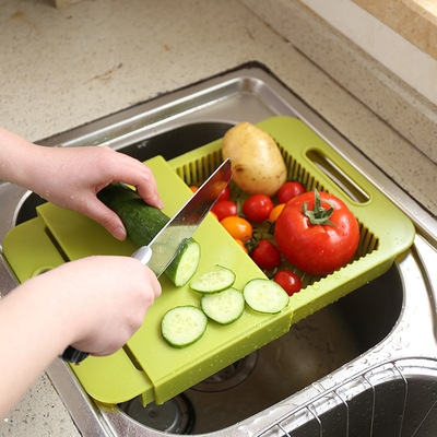 Sink Drain Telescopic Cuisine Cutting Board Detachable Water filtration Basket Basket Cutting Board