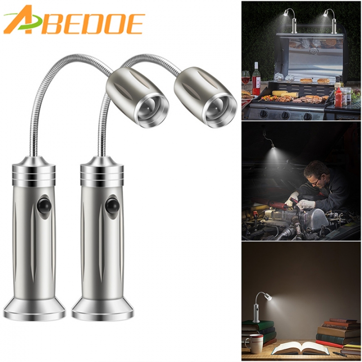Magnetic Base Adjustable Use Battery Super Bright Barbecue BBQ Reading Light Gooseneck LED Lights