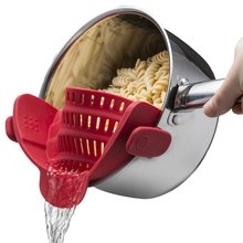 Household Creative Noodles Vegetables Pouring Vegetables filter Leak Proof Baffle Drainer