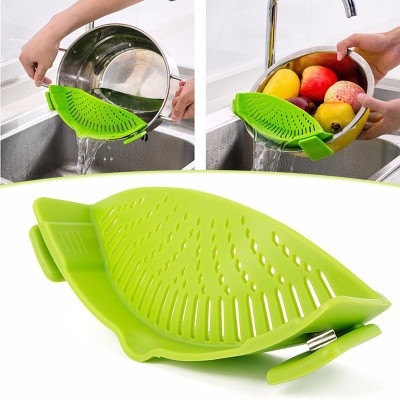 Household Creative Noodles Vegetables Pouring Vegetables filter Leak Proof Baffle Drainer