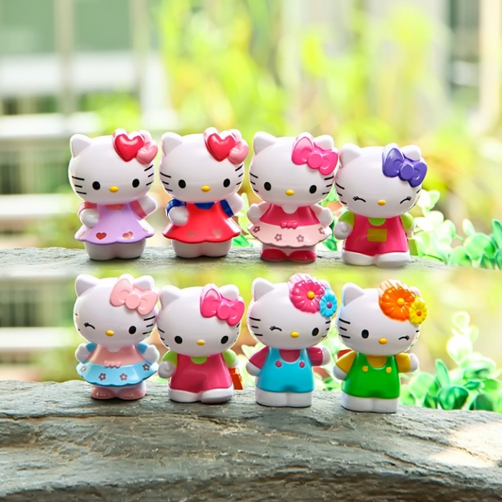 8 Models Le cat Cat Lady Creative Cartoon Hand Doll Decoration