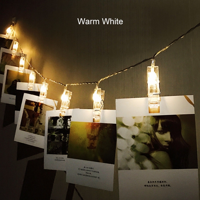 Photo Clip Holder LED String lights For Christmas New Year Party Wedding  Decoration Fairy lights
