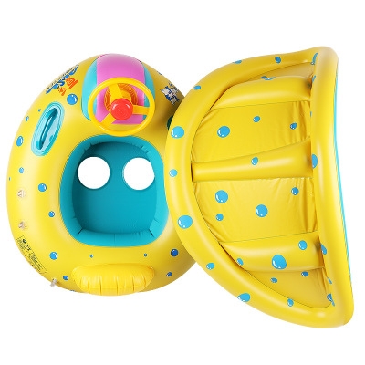 child Swimming ring baby Swimming Boat Floating ring Inflatable Sitting Circle Sunscreen Awning