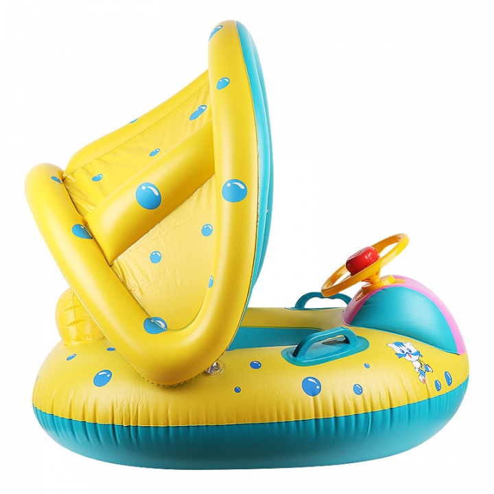 child Swimming ring baby Swimming Boat Floating ring Inflatable Sitting Circle Sunscreen Awning