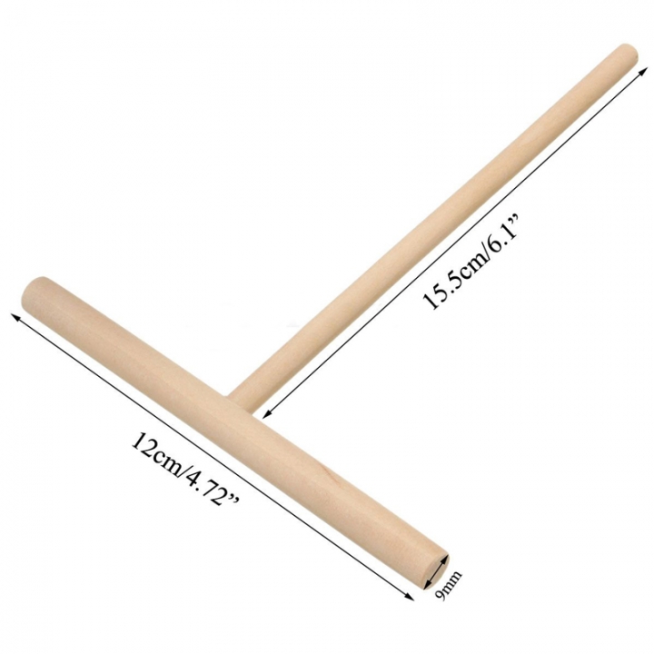 2set T Type Egg Cake Scraper Wooden Crepe Maker Pancake Batter Spreader Stick Home Kitchen Tool