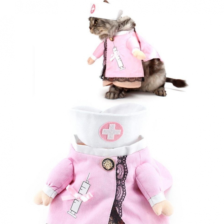 Pet Nurse Transformed Dress Dog Standing Cat Funny uniform clothes