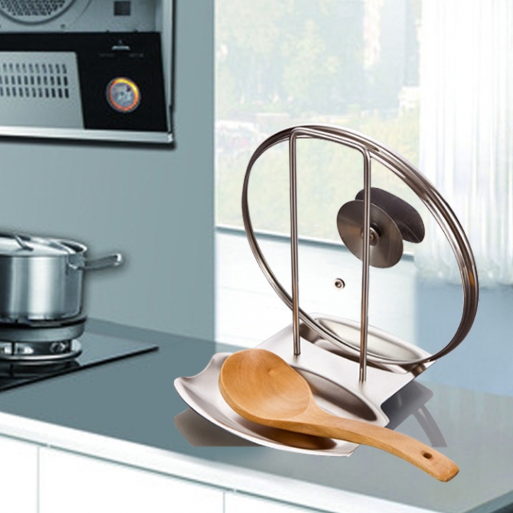 Multifunction Stainless Steel Pot rack Kitchen Shelf Soup Spoon Storage Rack Water tra