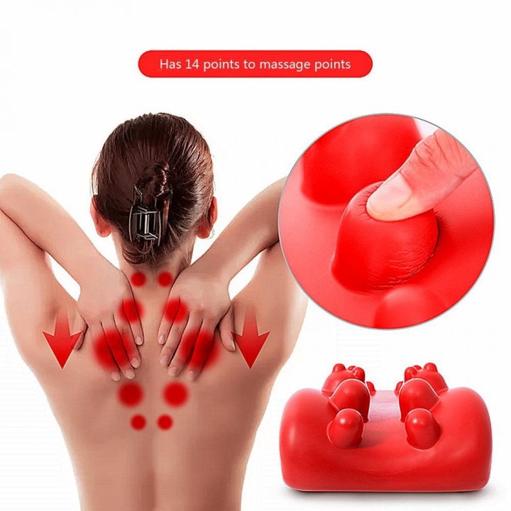Red Massage Pillow Neck Tension Release Pillow Neck Cushion Soothing Neck Vertebral pad