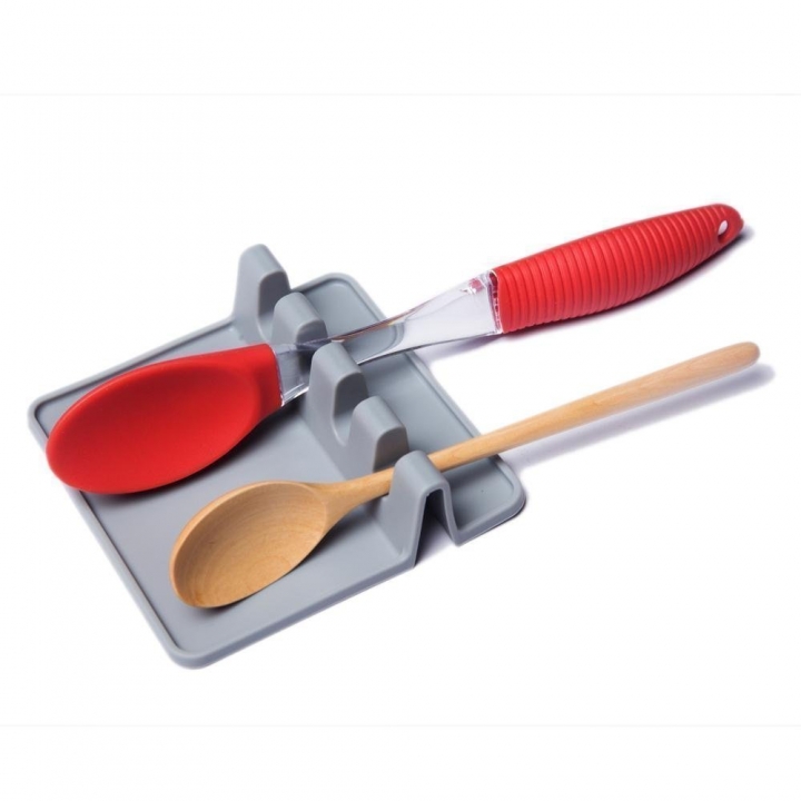 Silica Gel Soup Spoon Shelf Silica Gel Spatula Pad Placemat Shelf  Kitchen Restaurant Supplies