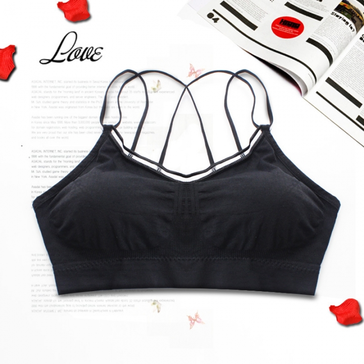 Ms One Piece Breathable Tube top Adjustable Double strip Sling Beauty Back Movement Bra
