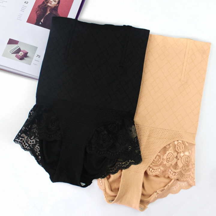 Ms seamless Lace Slimming Anti-roll Waist Panties Postpartum Body sculpting Abdomen Panties