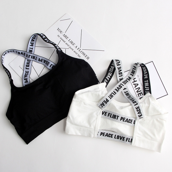 Seamless Cross belt Wrapped Chest Bra No rims  letter Movement Underwear Ms Tube top vest