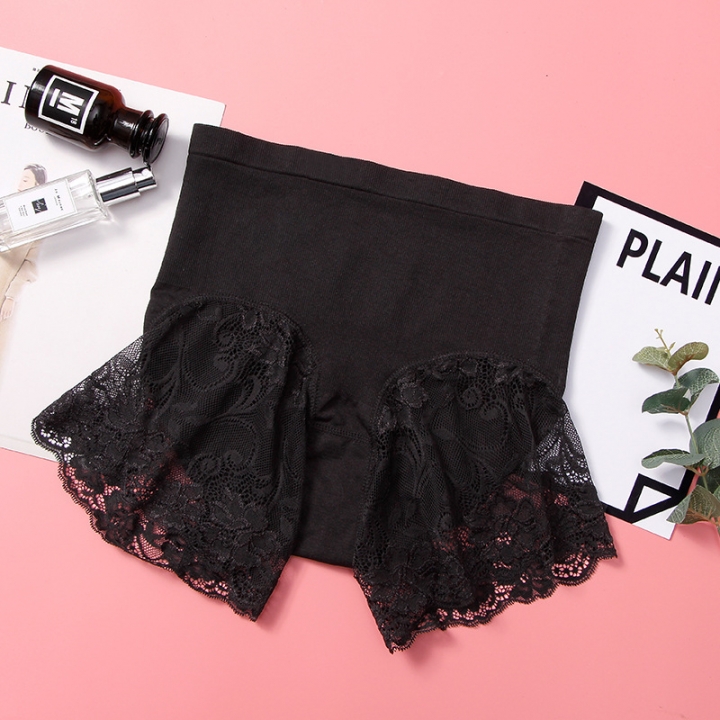 High waist Abdomen Safety pants Sexy Lace edge Hip Anti-light Ms Triangle Panties