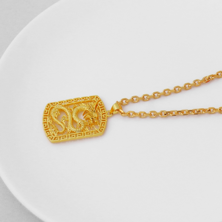 Plated 18K gold Pendant Domineering Atmospheric boss Dragon tag necklace Pendant jewelry