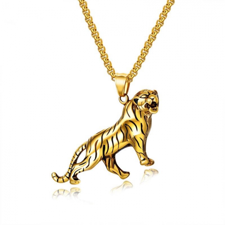 Personality Domineering tiger Titanium Steel Men Necklace trend Pendant jewelry