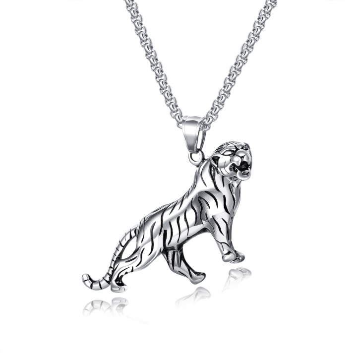 Personality Domineering tiger Titanium Steel Men Necklace trend Pendant jewelry