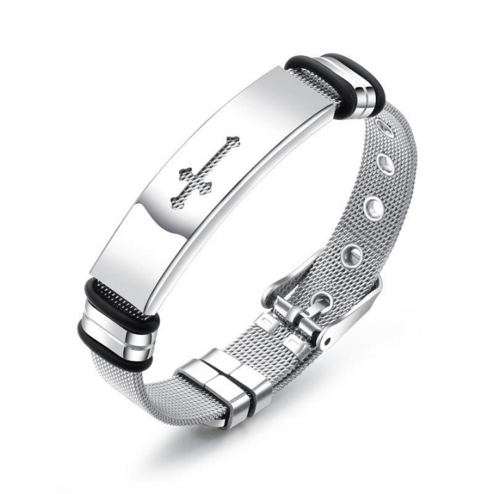 Business type Male steel Mesh Hollow personality Titanium steel Men Bracelet