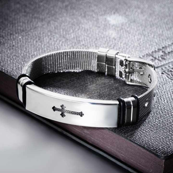 Business type Male steel Mesh Hollow personality Titanium steel Men Bracelet